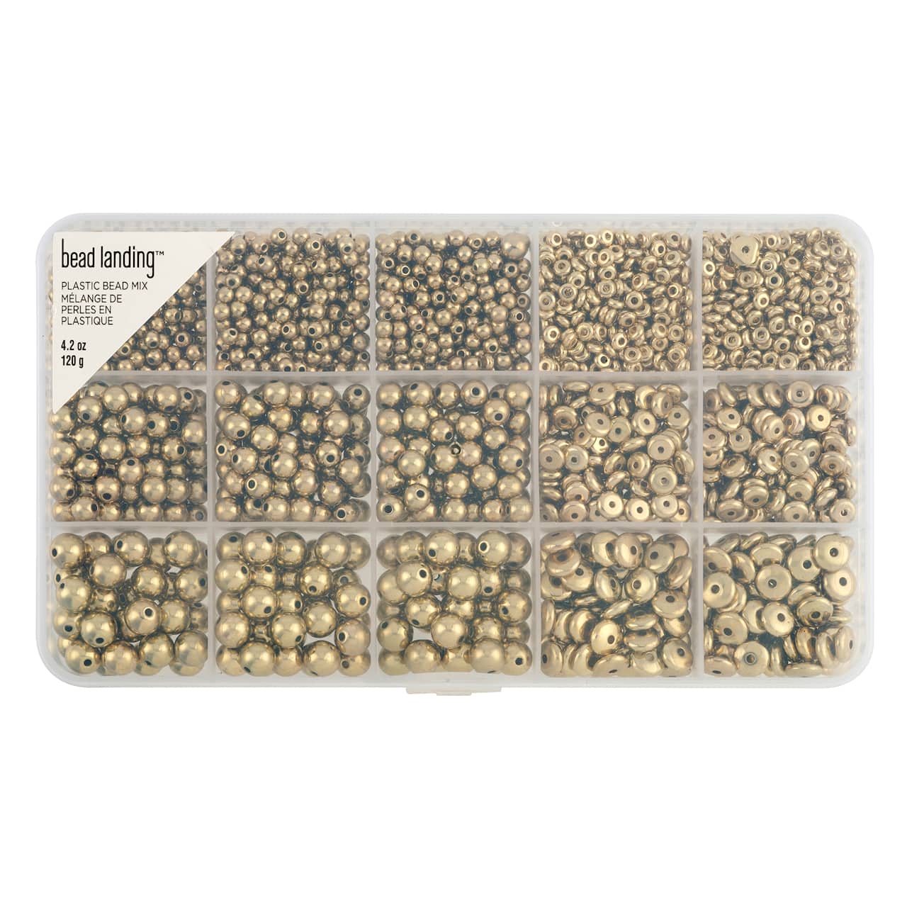 6 Pack: Gold Plastic Spacer Bead Mix by Bead Landing™